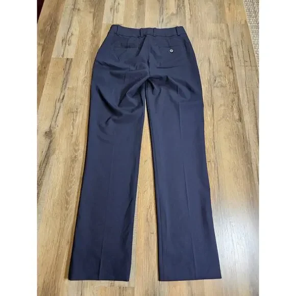 J. Crew Tollegno 1900 Dress Pants Women 00 Navy Favorite Fit Straight Wool - Picture 8 of 8